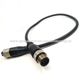 M12 connector 5pin waterproof malefemale plug and socket with UL Cable